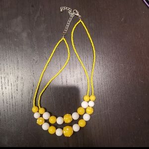 5 for $25, Retro yellow glass bead necklace